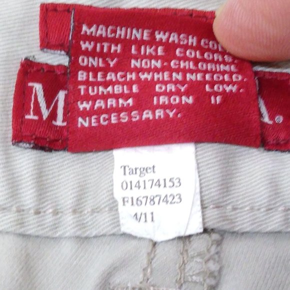 Merona Women Capri 36x21 Fit 1 Stretch Hi-Rise Double Button Beige Tag Sz 16 EUC - Picture 4 of 5